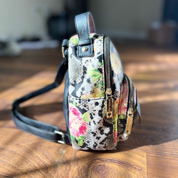 ?Spring Chic! Betsey Johnson Floral Pup mini backpack! main image 9